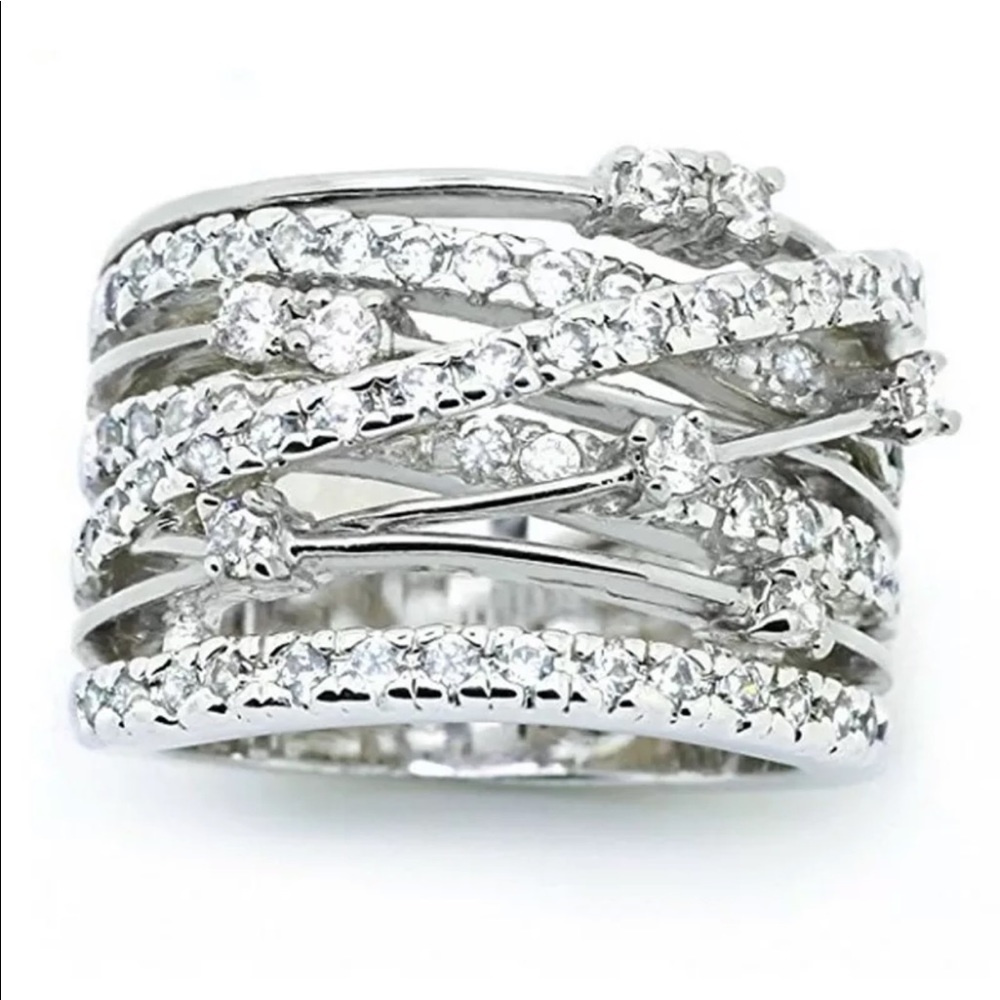 New Infinity 925 Silver White Sapphire Ring π - Picture 5 of 8